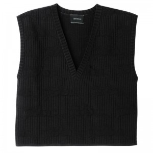 Longchamp Sleeveless sweater - Knit Tops & Blouses Black | ZP20-U7SD