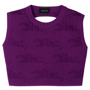 Longchamp Sleeveless top - Knit Tops & Blouses Violet | QV71-T5RH