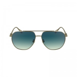 Longchamp Sunglasses - OTHER Sunglasses Gold/Petrol Blue | WT69-J6VE