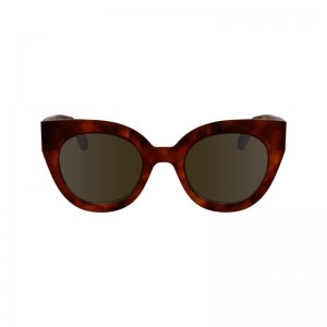 Longchamp Sunglasses - OTHER Sunglasses Textured Brown | QG66-T9AI