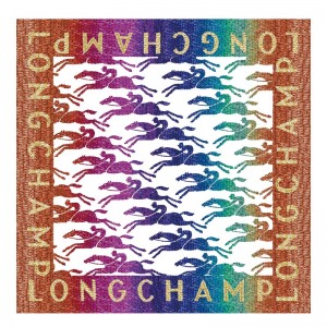 Longchamp Sunset Glitters Silk scarf 70 - Silk Silk Scarves Sienna | TS80-K5LY