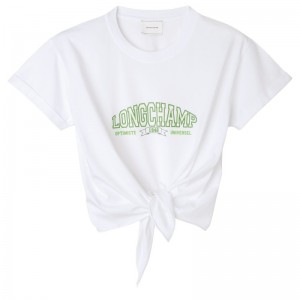 Longchamp Tied T-shirt - Jersey Tops & Blouses White | HI68-W8WJ