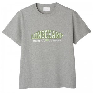 Longchamp T-shirt - Jersey Tops & Blouses Grey | UK08-M8IB