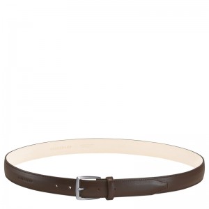 Longchamp Végétal Men's belt - Leather Belts Mocha | ZV10-B9TU