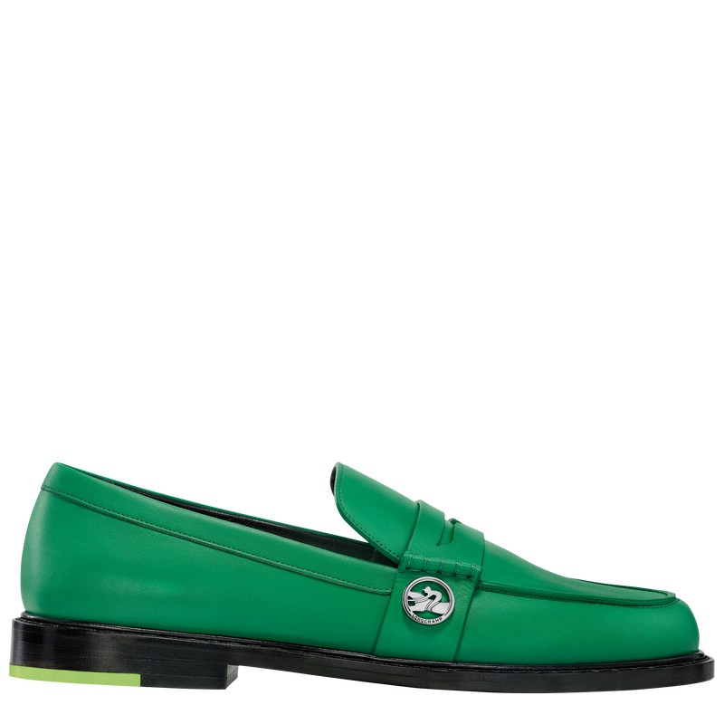 Longchamp Au Sultan Loafer - Leather Loafers Green | JS99-J1QB