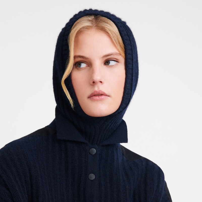 Longchamp Balaclava - Knit Caps & hats Navy | XS76-Q7BU