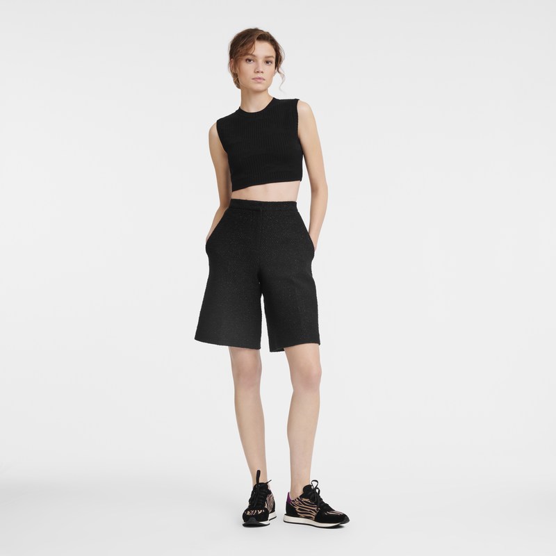 Longchamp Bermuda shorts - Bouclé Trousers & shorts Black | PT88-X2HI