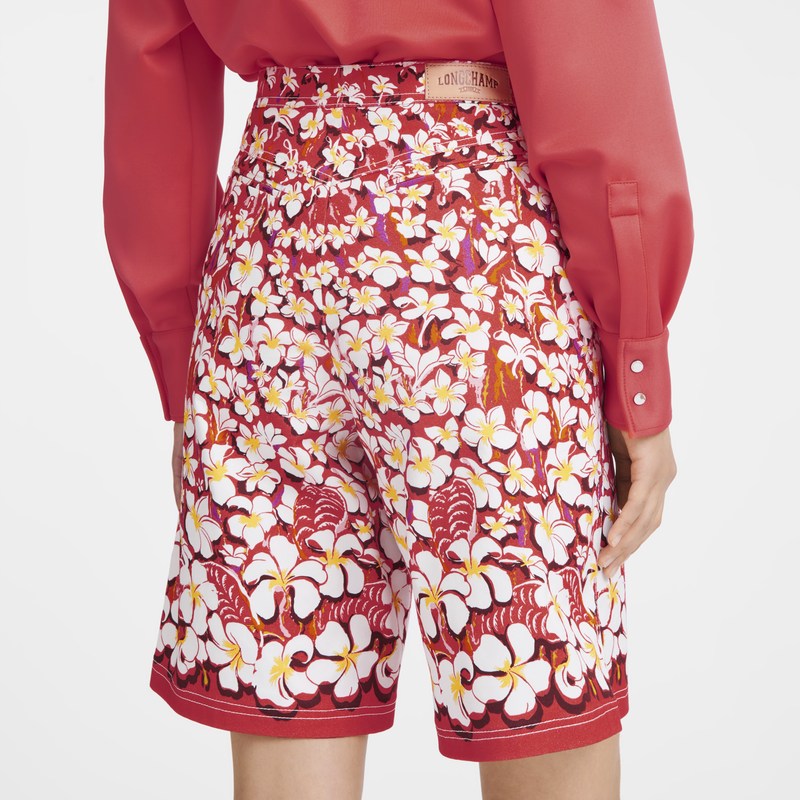 Longchamp Bermuda shorts - Gabardine Trousers & shorts Strawberry | WG99-J7IS