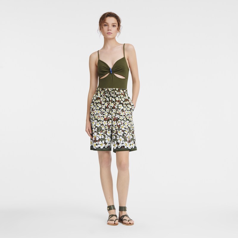 Longchamp Bermuda shorts - Gabardine Trousers & shorts Khaki | AN82-X1PI