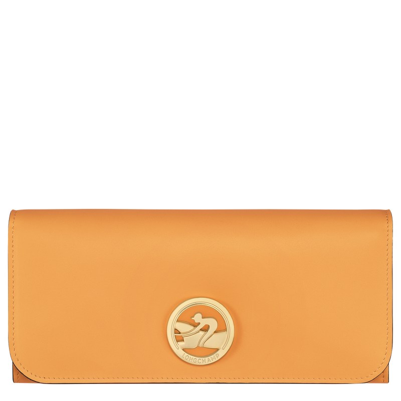 Longchamp Box-Trot Continental wallet - Leather Wallets Apricot | IL18-P3ZU