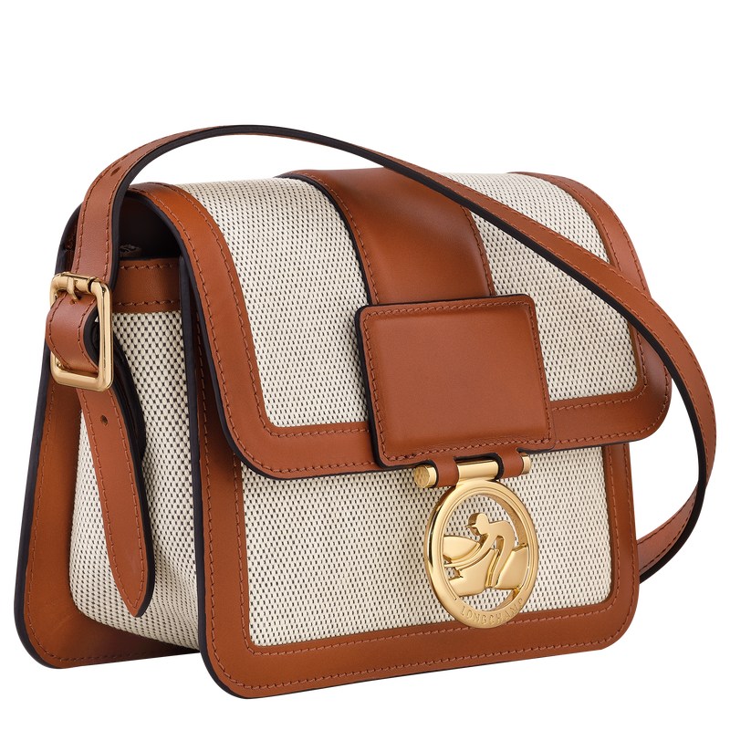 Longchamp Box-Trot S Crossbody bag - Canvas Crossbody bags Cognac | CQ55-J3QC