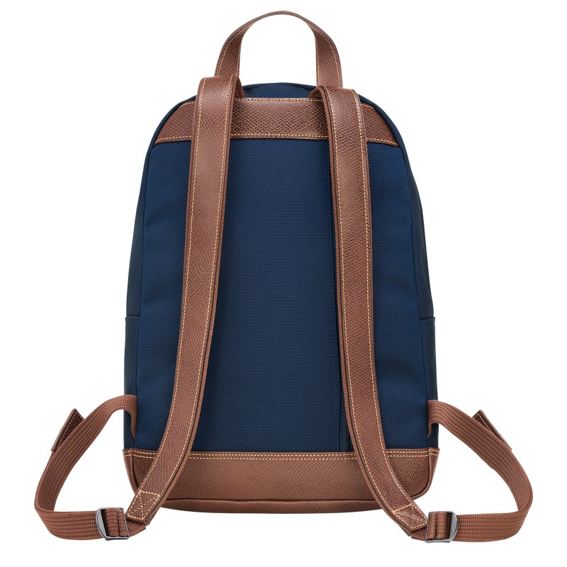 Longchamp Boxford Backpack - Recycled canvas Backpacks Blue | CV17-J7AI