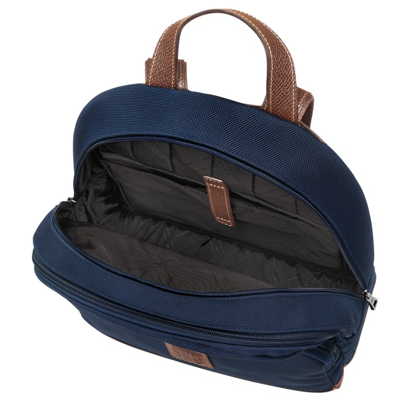 Longchamp Boxford Backpack - Recycled canvas Backpacks Blue | CV17-J7AI