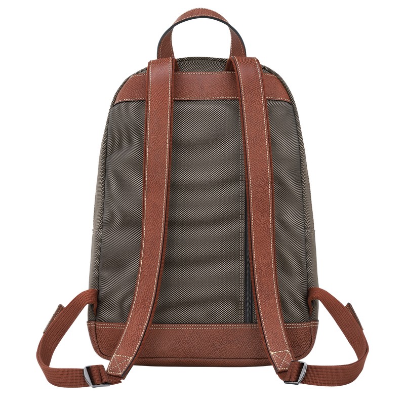 Longchamp Boxford Backpack - Recycled canvas Backpacks Brown | YG21-B6XO