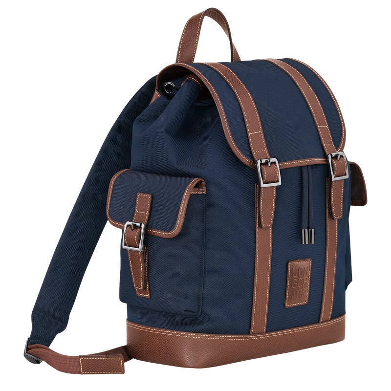 Longchamp Boxford Backpack - Recycled canvas Backpacks Blue | PV24-S5KE