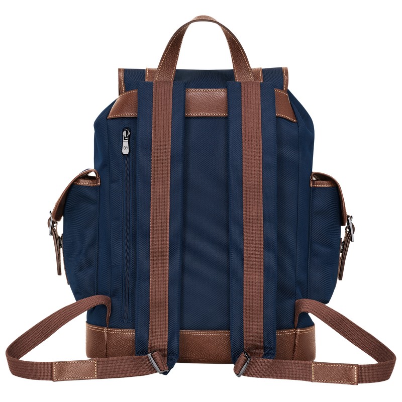 Longchamp Boxford Backpack - Recycled canvas Backpacks Blue | PV24-S5KE