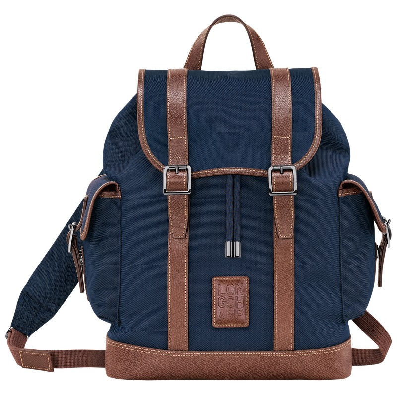 Longchamp Boxford Backpack - Recycled canvas Backpacks Blue | PV24-S5KE