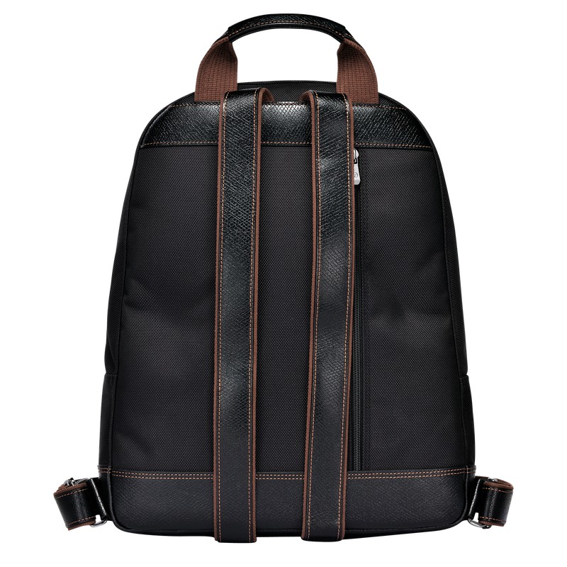 Longchamp Boxford Backpack - Recycled canvas Backpacks Black | FT17-Q8FN