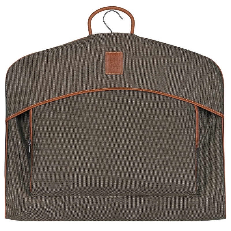 Longchamp Boxford Garment cover - Recycled canvas Travel accessories Brown | QI52-L5BH