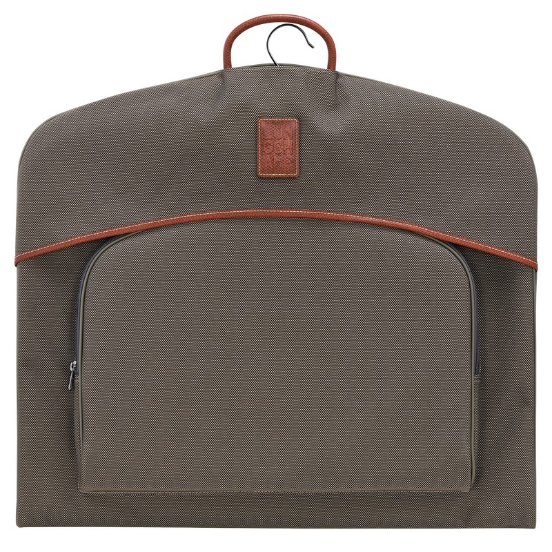 Longchamp Boxford Garment cover - Recycled canvas Travel accessories Brown | QI52-L5BH