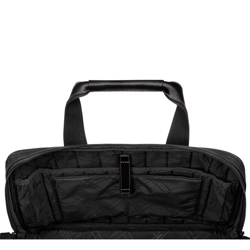 Longchamp Boxford L Briefcase - Recycled canvas Briefcase Black | LF38-G4JO