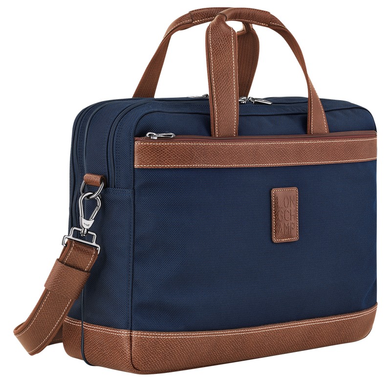 Longchamp Boxford L Briefcase - Recycled canvas Briefcase Blue | VF07-V9DH