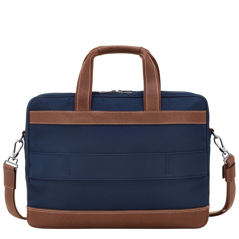 Longchamp Boxford L Briefcase - Recycled canvas Briefcase Blue | VF07-V9DH