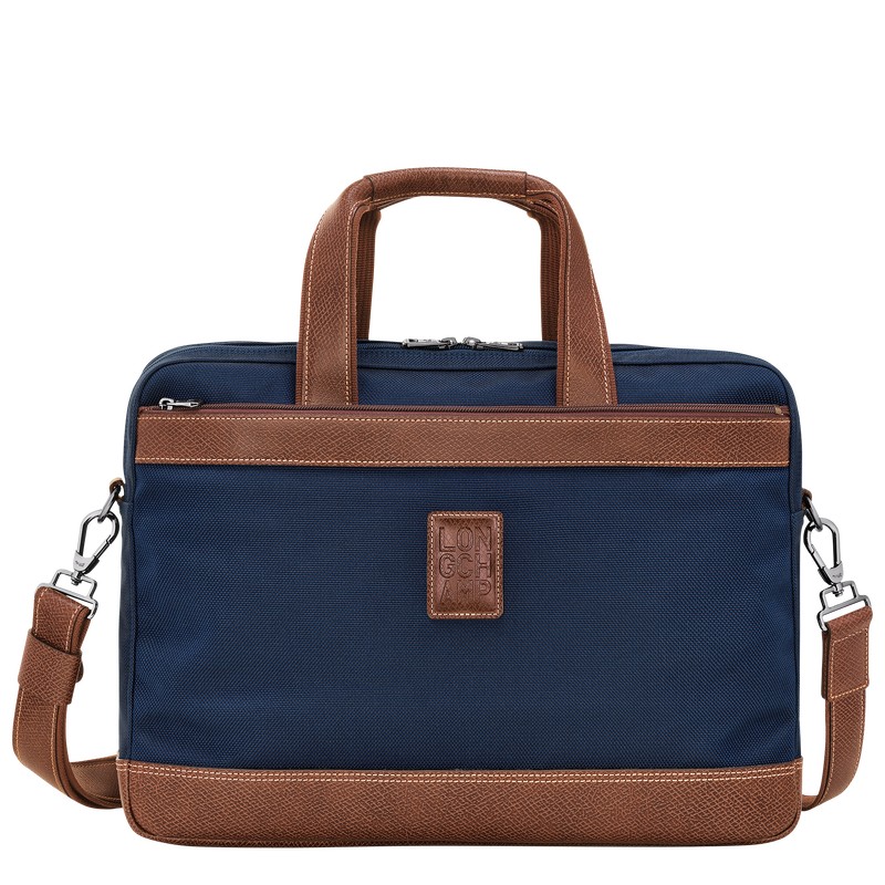 Longchamp Boxford L Briefcase - Recycled canvas Briefcase Blue | VF07-V9DH