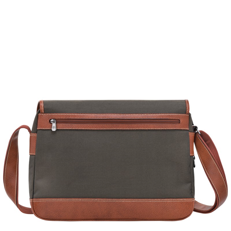 Longchamp Boxford L Crossbody bag - Recycled canvas Crossbody bags Brown | IT77-I6YN