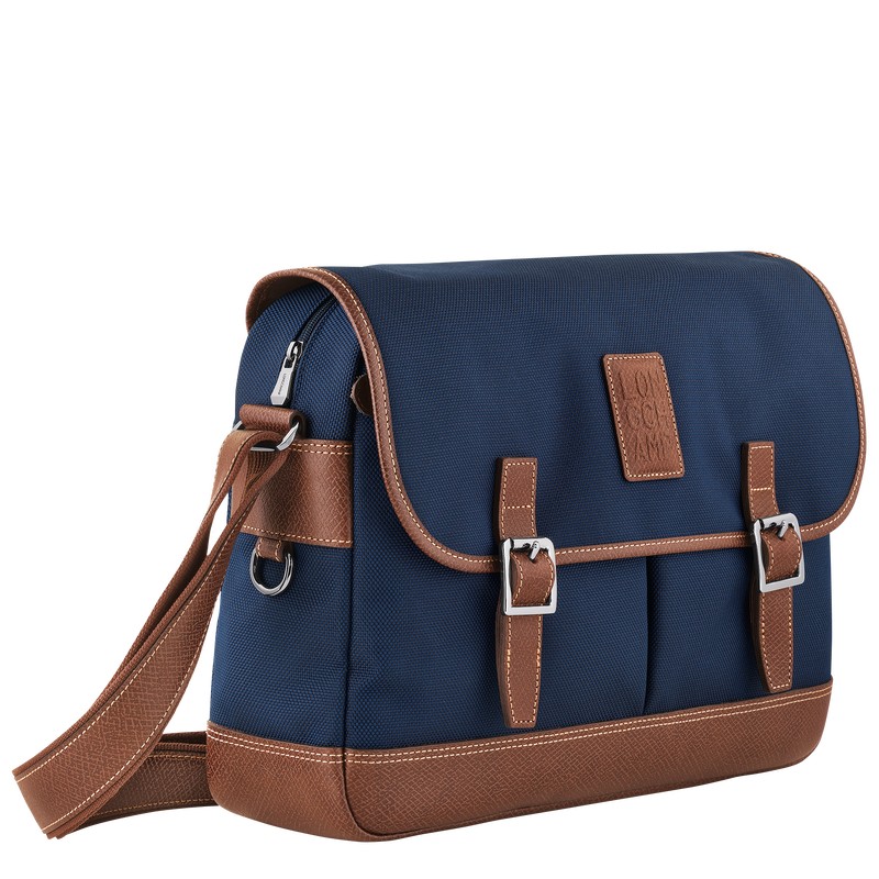 Longchamp Boxford L Crossbody bag - Recycled canvas Crossbody bags Blue | QT71-B3LH