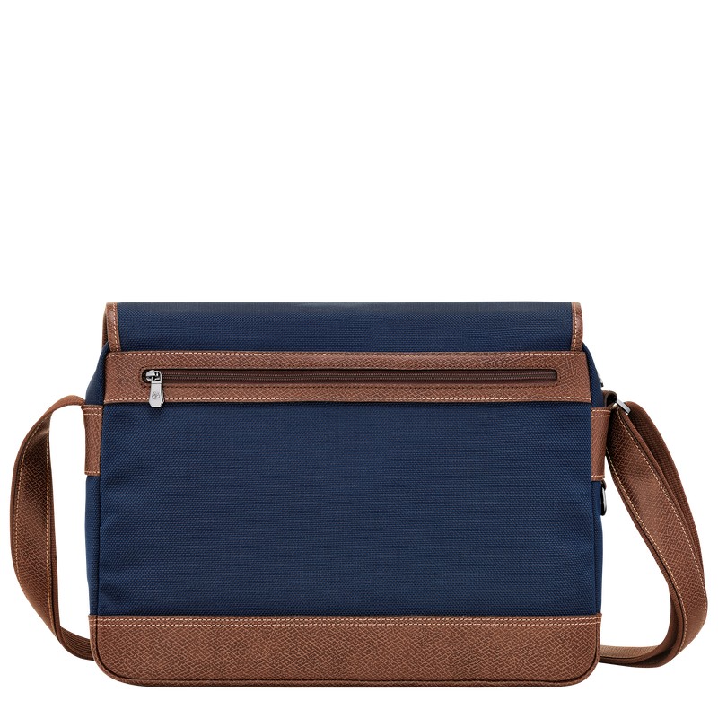 Longchamp Boxford L Crossbody bag - Recycled canvas Crossbody bags Blue | QT71-B3LH