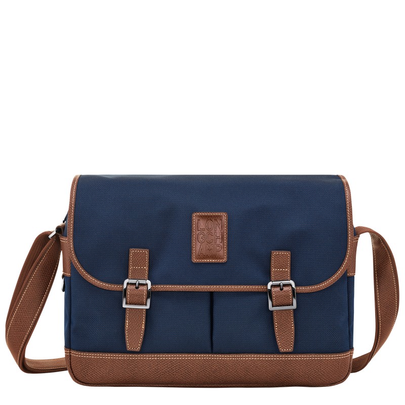 Longchamp Boxford L Crossbody bag - Recycled canvas Crossbody bags Blue | QT71-B3LH