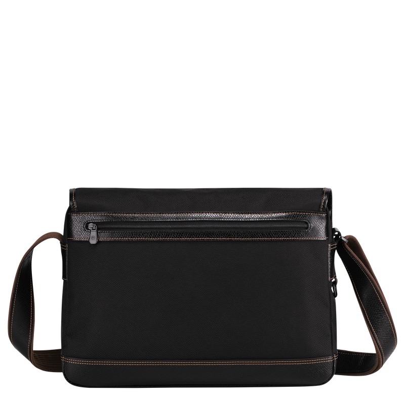 Longchamp Boxford L Crossbody bag - Recycled canvas Crossbody bags Black | FW99-W8YH