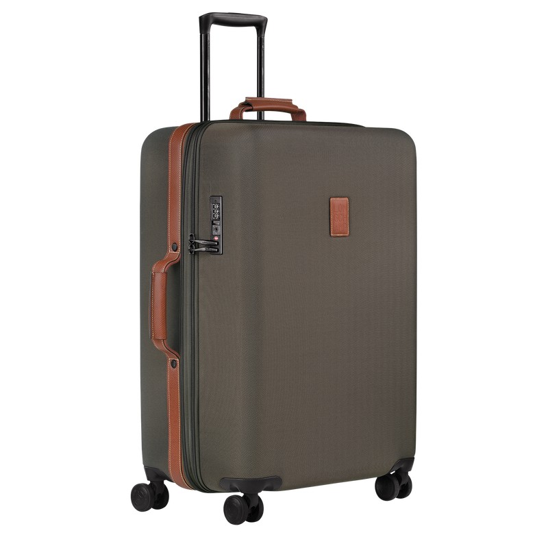 Longchamp Boxford L Suitcase - Recycled canvas Suitcases Brown | UC34-W0HW