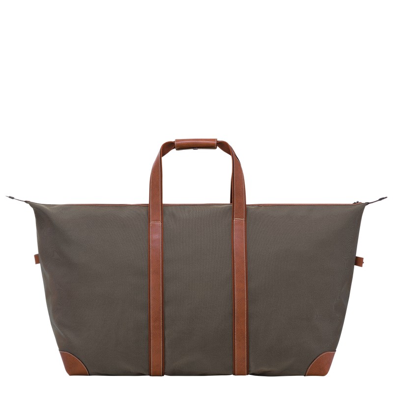 Longchamp Boxford L Travel bag - Recycled canvas Travel bags Brown | MQ16-T9QB