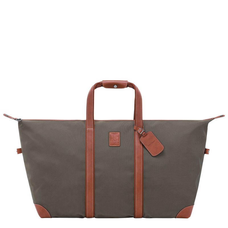 Longchamp Boxford L Travel bag - Recycled canvas Travel bags Brown | MQ16-T9QB