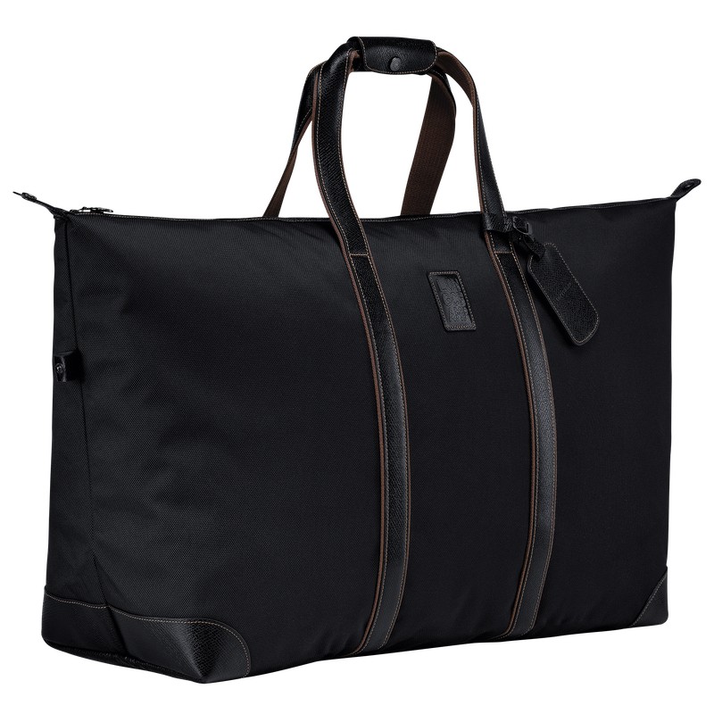 Longchamp Boxford L Travel bag - Recycled canvas Travel bags Black | EJ15-J4TS