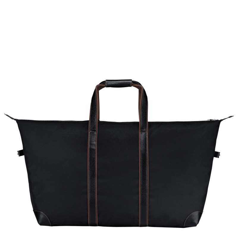 Longchamp Boxford L Travel bag - Recycled canvas Travel bags Black | EJ15-J4TS