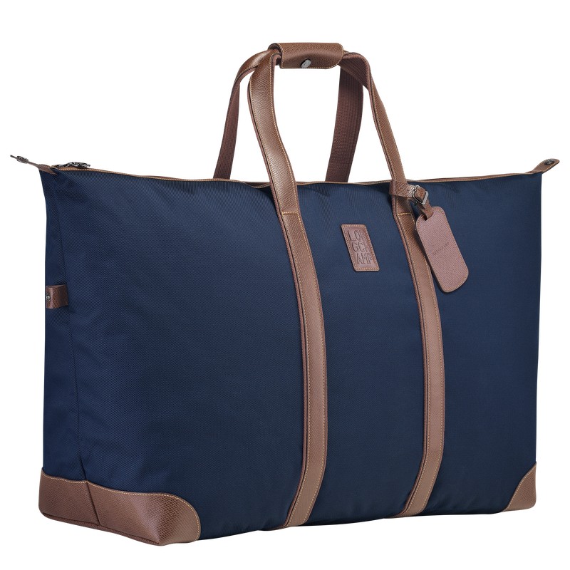 Longchamp Boxford L Travel bag - Recycled canvas Travel bags Blue | SK96-V3GO