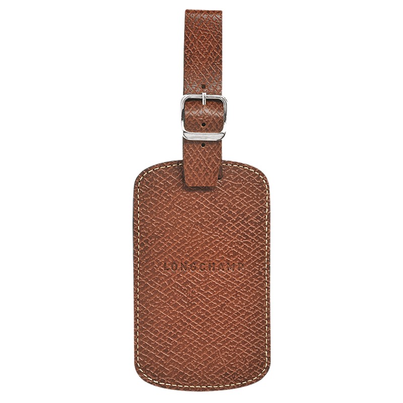 Longchamp Boxford Luggage tag - Recycled canvas Travel accessories Brown | ZQ30-W4DO