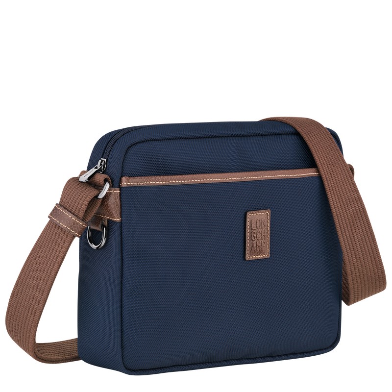 Longchamp Boxford M Camera bag - Recycled canvas Crossbody bags Blue | DK93-M7ZZ