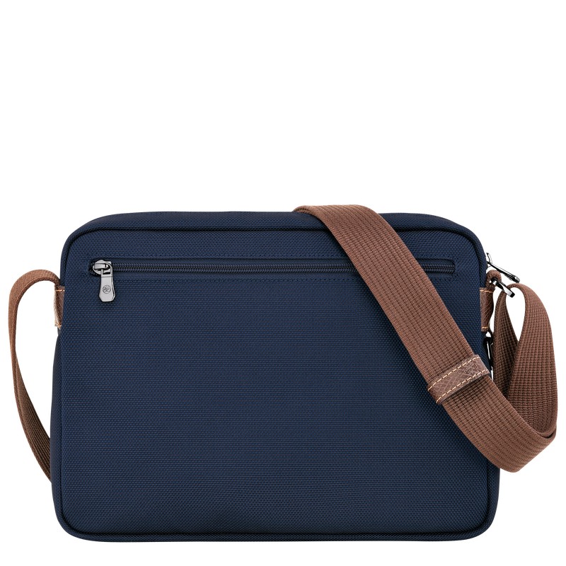 Longchamp Boxford M Camera bag - Recycled canvas Crossbody bags Blue | DK93-M7ZZ