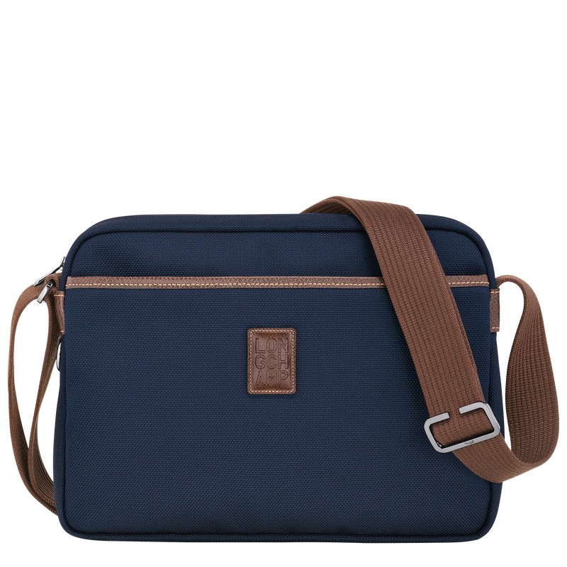 Longchamp Boxford M Camera bag - Recycled canvas Crossbody bags Blue | DK93-M7ZZ