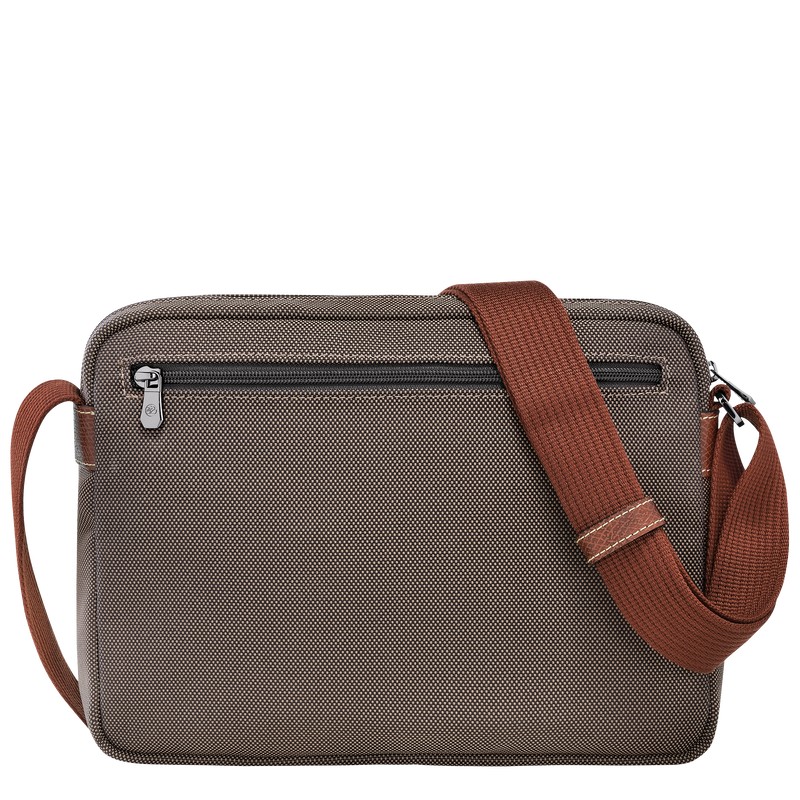 Longchamp Boxford M Camera bag - Recycled canvas Crossbody bags Brown | MR77-K1MX