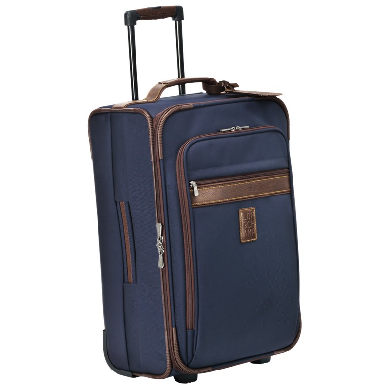 Longchamp Boxford M Suitcase - Recycled canvas Suitcases Blue | KF88-M5TF