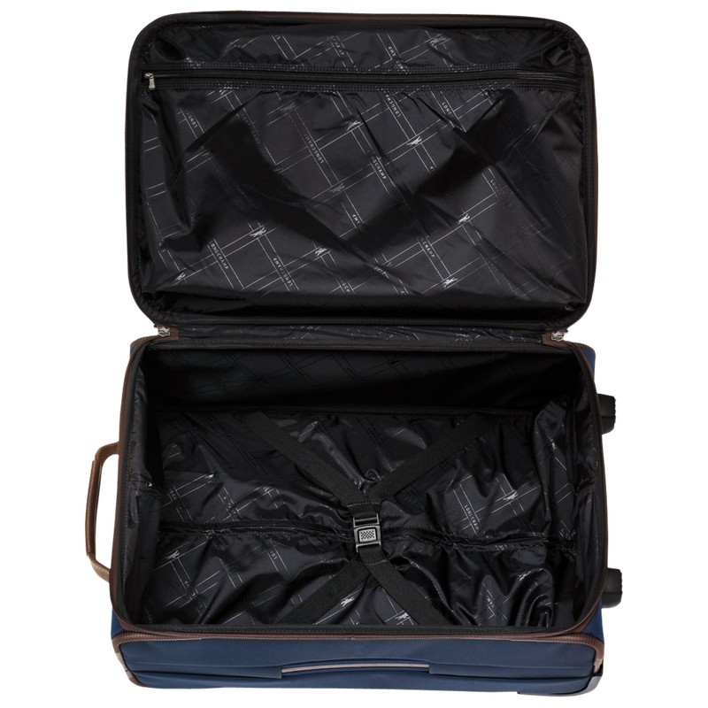 Longchamp Boxford M Suitcase - Recycled canvas Suitcases Blue | KF88-M5TF