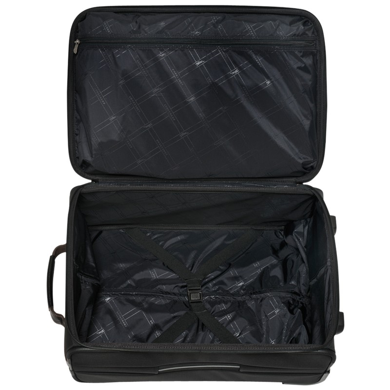 Longchamp Boxford M Suitcase - Recycled canvas Suitcases Black | RA51-F5LH