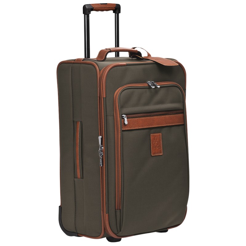 Longchamp Boxford M Suitcase - Recycled canvas Suitcases Brown | VH05-I7ZW