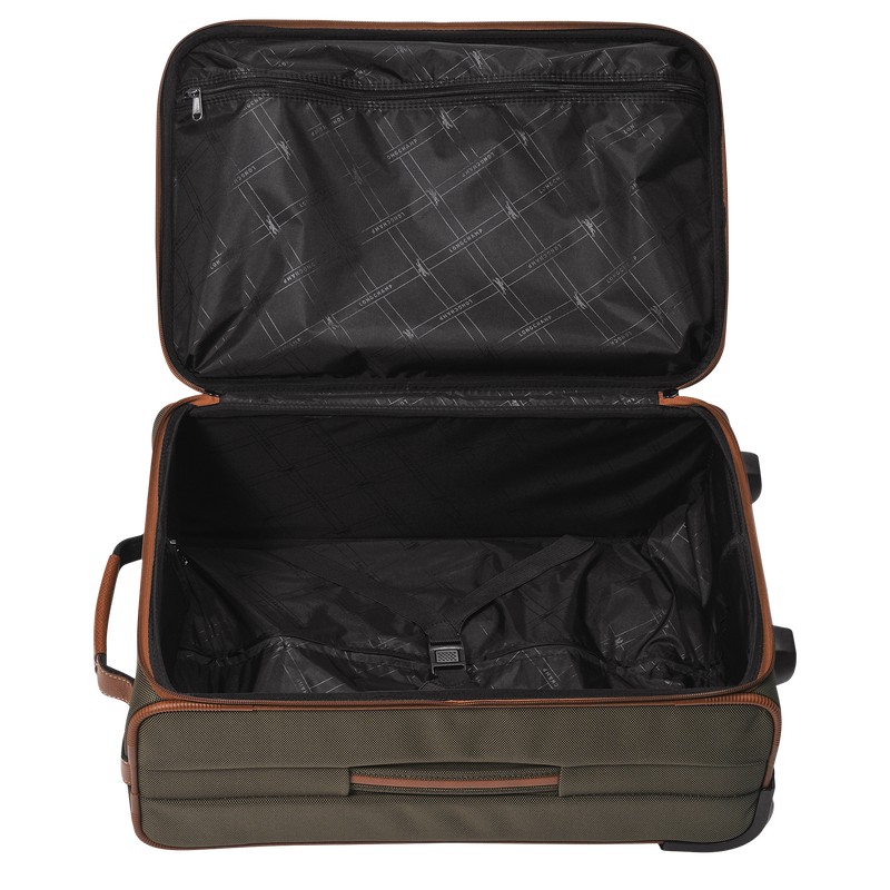 Longchamp Boxford M Suitcase - Recycled canvas Suitcases Brown | VH05-I7ZW