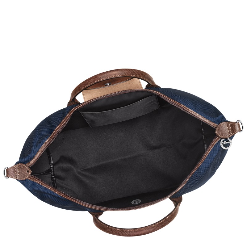 Longchamp Boxford M Travel bag - Recycled canvas Travel bags Blue | IG74-P0ZA